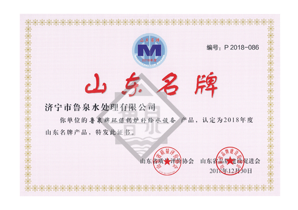 山東名牌鍋爐補給水